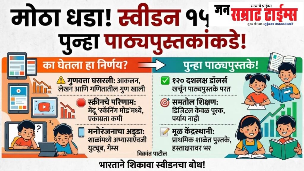 स्वीडनमधील शिक्षण 15 वर्षांनंतर ‘डिजिटल’कडून पुन्हा पाठ्यपुस्तकांकडे! Sweden, Education, 15 years, 'Digital', Textbook,