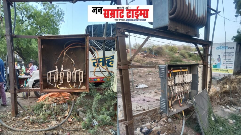 Yamaraj-Death-looms-in-Nashirabad-ahead-of-the-monsoon-exposed-electrical-transformer-unit-DP-at-the-weekly-market-