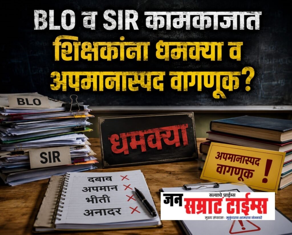 BLO व SIR कामकाजात शिक्षकांना धमक्या व अपमानास्पद वागणुकीचा आरोप