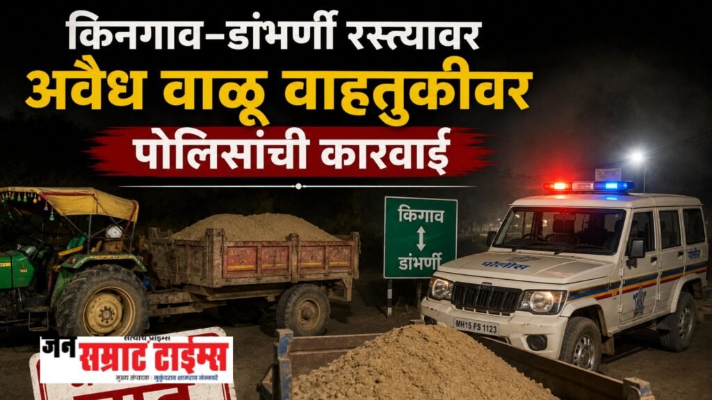 किनगाव–डांभर्णी रस्त्यावर अवैध वाळू वाहतुकीवर पोलिसांची कारवाई सारोळा शाळेच्या शिष्यवृत्ती परीक्षेतील गुणवंतांचा गौरव