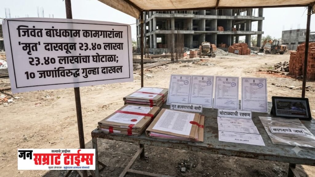 जिवंत बांधकाम कामगारांना 'मृत' दाखवून २३.४० लाखांचा घोटाळा