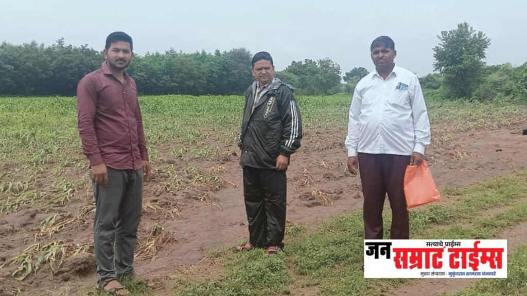 भवरखेडेत नदीचे पाणी शेतात शिरले