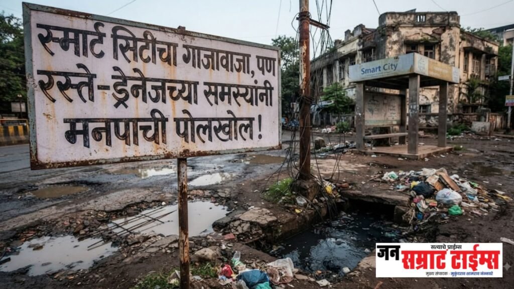 स्मार्ट सिटीचा गाजावाजा, पण रस्ते–ड्रेनेजच्या समस्यांनी मनपाची पोलखोल!